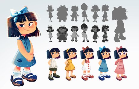 Charakterdesign: Mädchen Visual Development/ Entwürfe