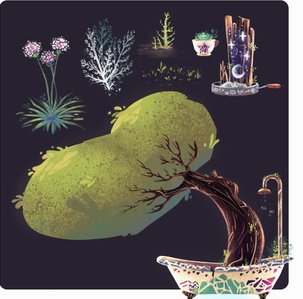 Illustration Pflanzen und Baum